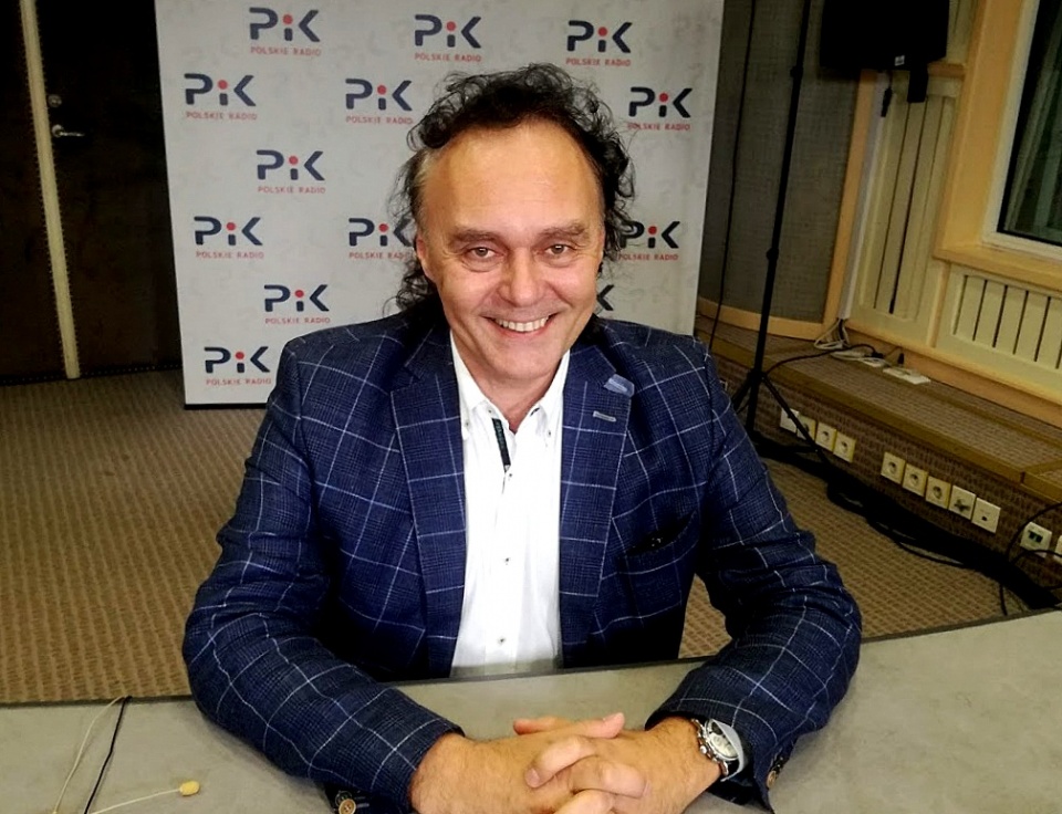 Piotr Salaber w Polskim Radiu PiK. Fot. Magda Jasińska