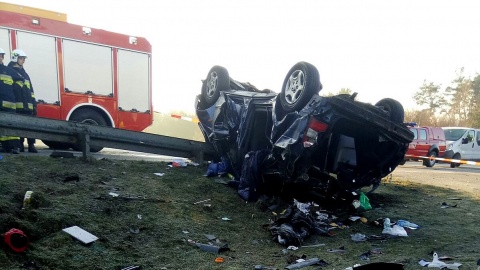 Tragiczny wypadek na drodze krajowej nr 10 pod Lipnem [zdjęcia]