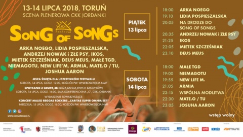W piątek w Toruniu startuje Festiwal Song of Songs