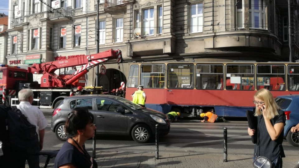 Wypadek dwóch tramwajów w centrum Bydgoszczy/fot. Marlena Kuczyniecka