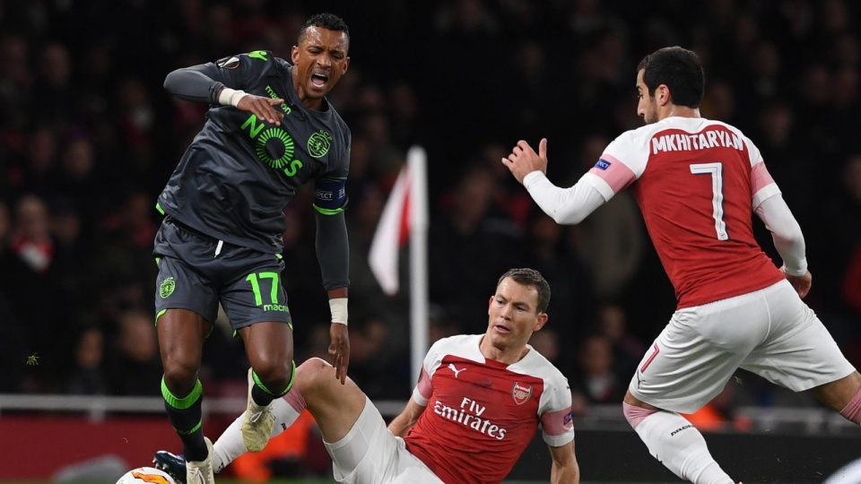 Zdjęcie z meczu Arsenal Londyn kontra Sporting Lizbona (0:0) w 4. kolejce Ligi Europy 2018/2019. Fot. PAP/EPA/NEIL HALL