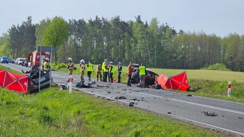 Dwóch kierowców zginęło w wypadku w Płociczu koło Kamienia Krajeńskiego/fot. Policja