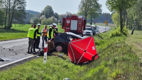 Dwóch kierowców zginęło w wypadku w Płociczu koło Kamienia Krajeńskiego/fot. Policja